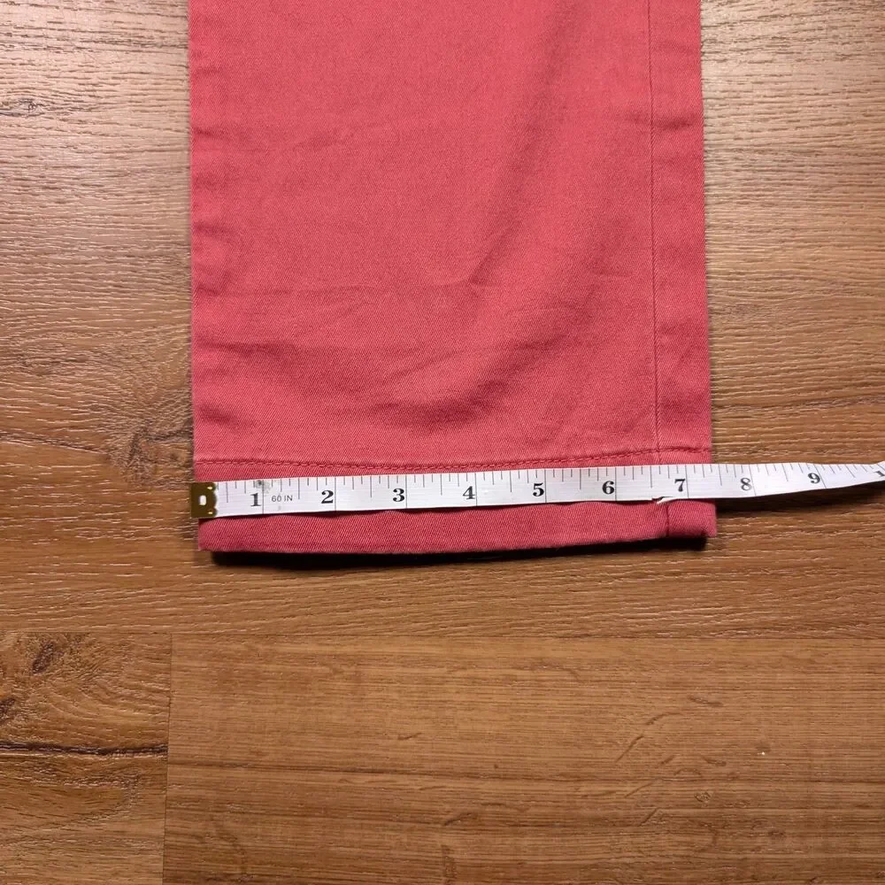 J Crew 770 Chino Pants Mens 34x34(33) Red Stretch Casual Flat Front Straight Leg